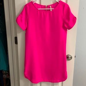 Bright pink shift dress